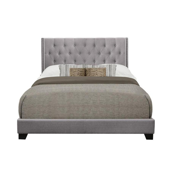 Homelegance Full Upholstered Platform Bed SH215FGRY-1* Full Bed - Grey IMAGE 1