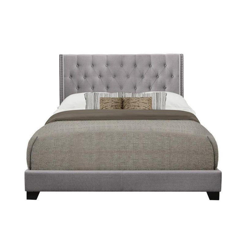 Homelegance Full Upholstered Platform Bed SH215FGRY-1* Full Bed - Grey IMAGE 1