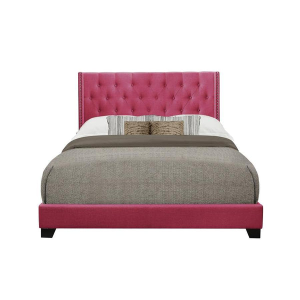 Homelegance Full Upholstered Platform Bed SH215FPNK-1* Full Bed - Pink IMAGE 1