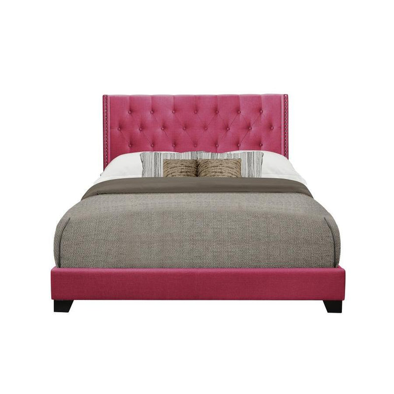 Homelegance Full Upholstered Platform Bed SH215FPNK-1* Full Bed - Pink IMAGE 1