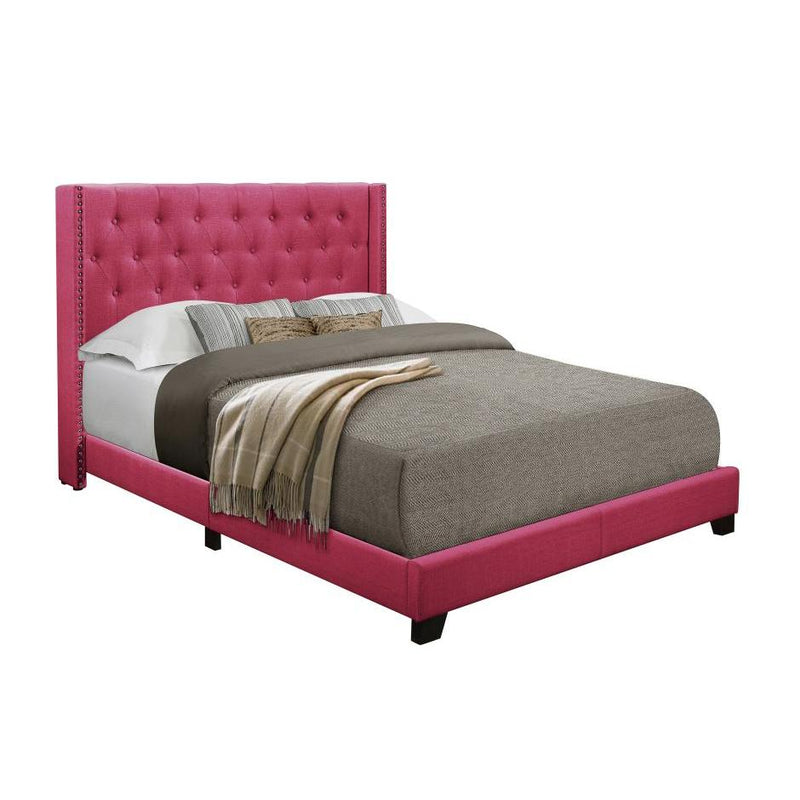 Homelegance Full Upholstered Platform Bed SH215FPNK-1* Full Bed - Pink IMAGE 2