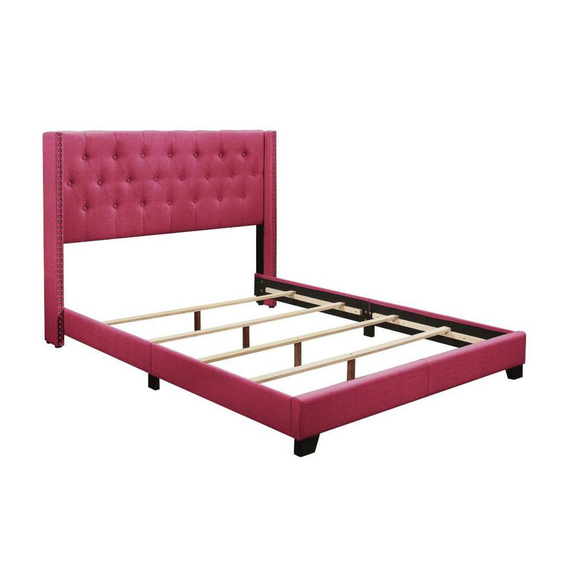 Homelegance Full Upholstered Platform Bed SH215FPNK-1* Full Bed - Pink IMAGE 3
