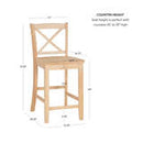 TORINO UNFINISHED X BACK CTR STOOL