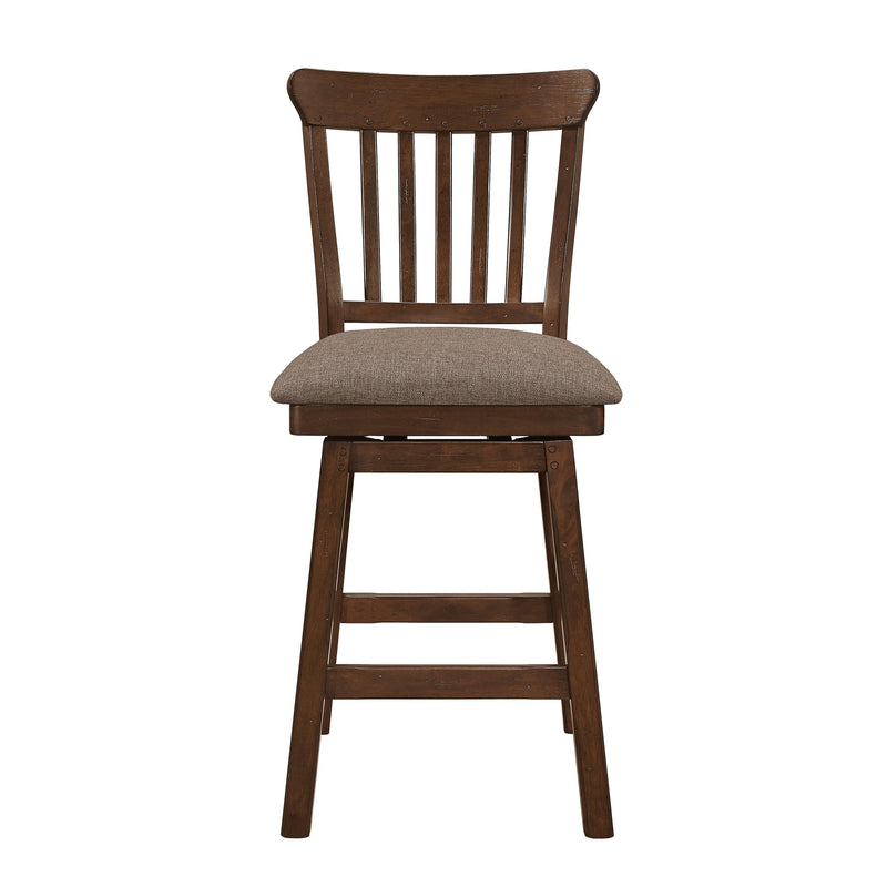 Homelegance Schleiger 5400-24SW Swivel Counter Height Chair - Brown IMAGE 1