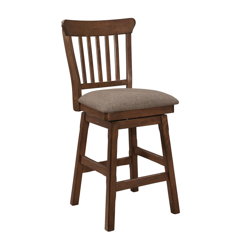 Homelegance Schleiger 5400-24SW Swivel Counter Height Chair - Brown IMAGE 2