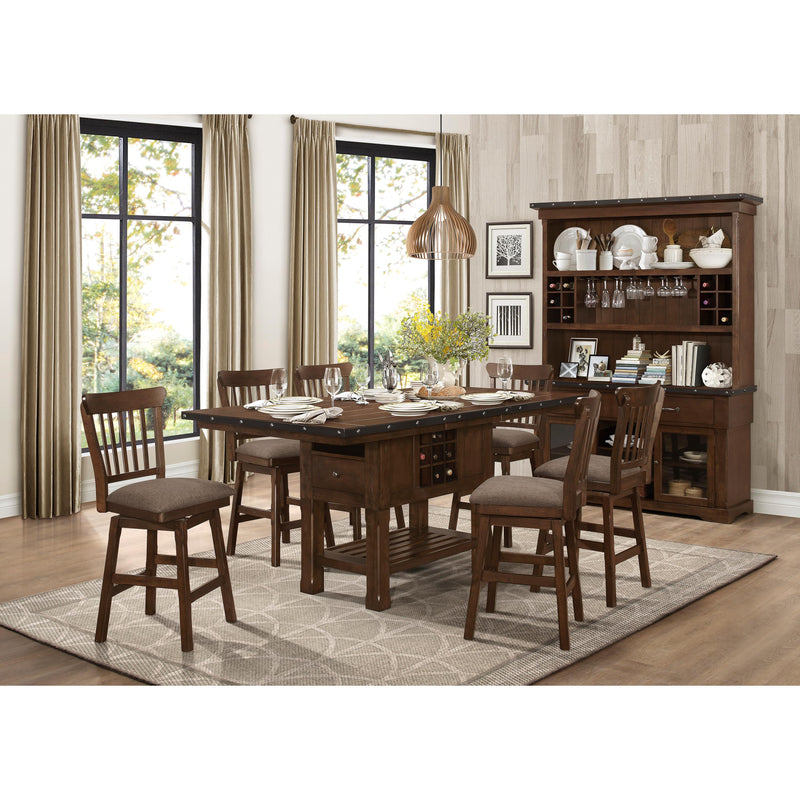 Homelegance Schleiger 5400-24SW Swivel Counter Height Chair - Brown IMAGE 7