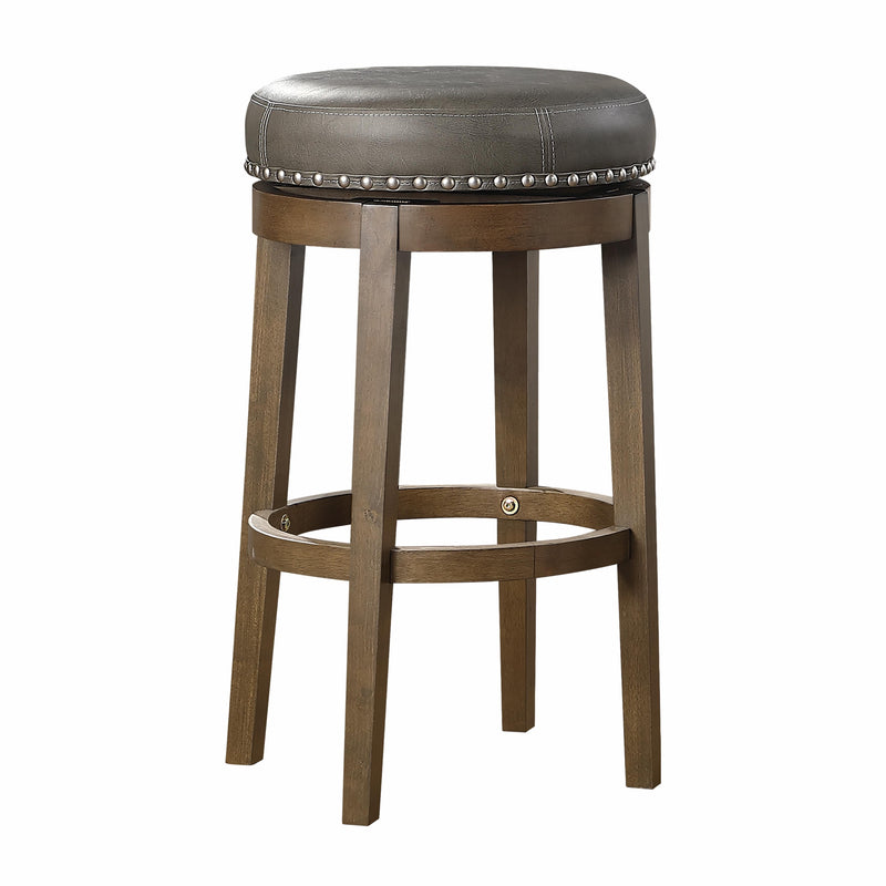 Homelegance Westby 5681GRY-29 Round Swivel Pub Height Stool - Grey IMAGE 1