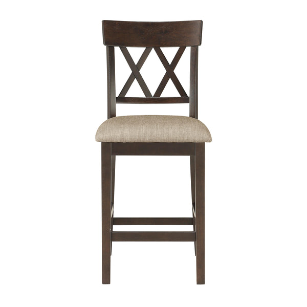 Homelegance Balin 5716-24S2 Counter Height Chair, Double X Back - Brown IMAGE 1
