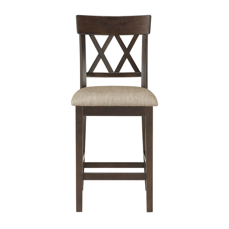 Homelegance Balin 5716-24S2 Counter Height Chair, Double X Back - Brown IMAGE 1