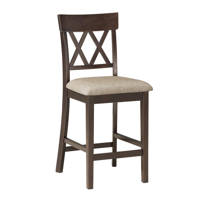 Homelegance Balin 5716-24S2 Counter Height Chair, Double X Back - Brown IMAGE 2