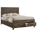 Coaster Furniture Woodmont 222631Q Wood Queen Storage Panel Bed - Rustic Golden Brown IMAGE 2