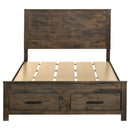 Coaster Furniture Woodmont 222631Q Wood Queen Storage Panel Bed - Rustic Golden Brown IMAGE 3