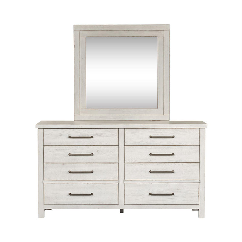  Liberty Furniture Industries Inc. Modern Farmhouse 406W-BR51 Dresser Mirror - White IMAGE 3