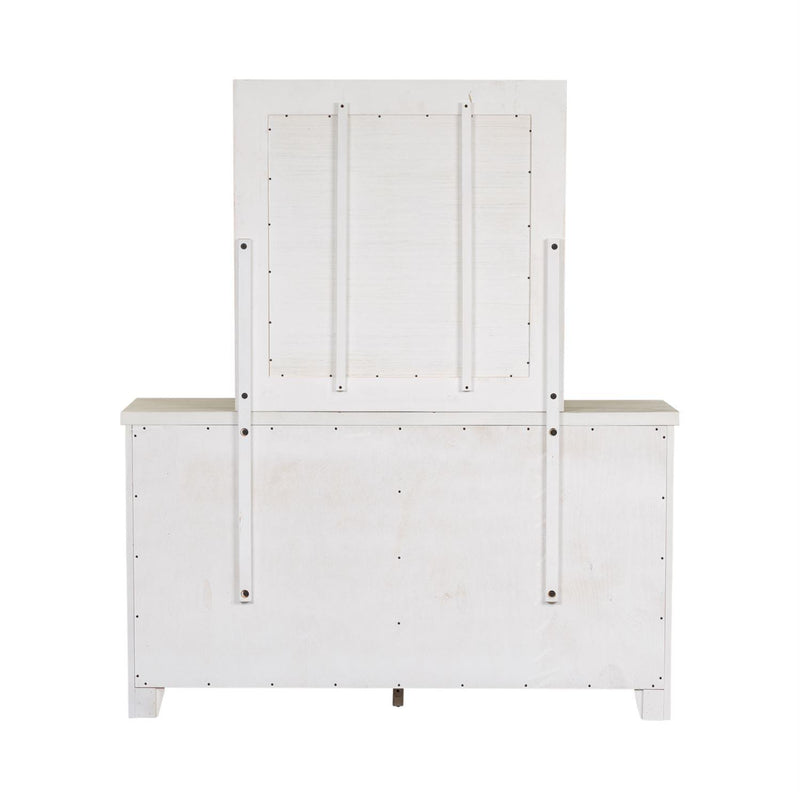  Liberty Furniture Industries Inc. Modern Farmhouse 406W-BR51 Dresser Mirror - White IMAGE 4