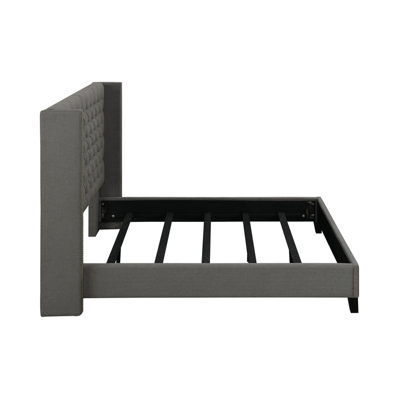 Coaster Furniture Bancroft 301405KE Upholstered Eastern King Wingback Bed - Grey IMAGE 3