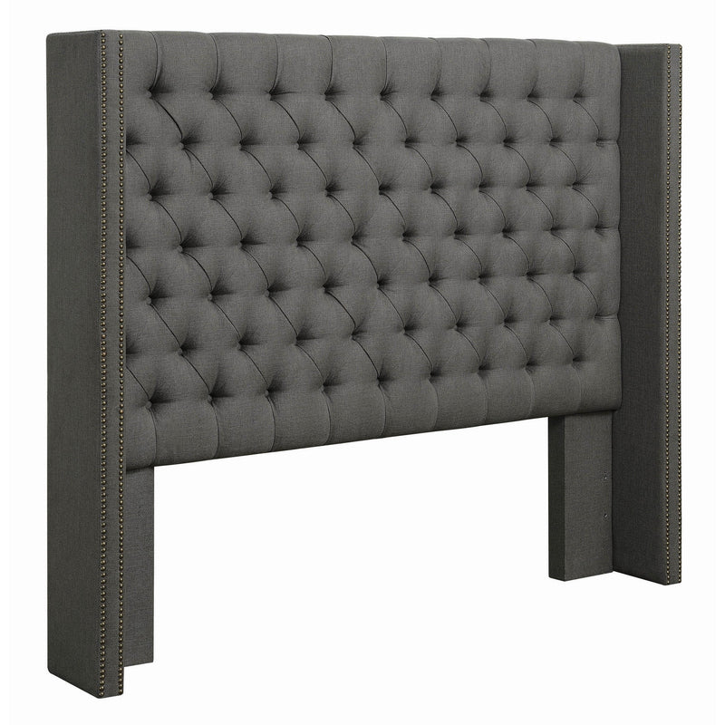Coaster Furniture Bancroft 301405KE Upholstered Eastern King Wingback Bed - Grey IMAGE 4