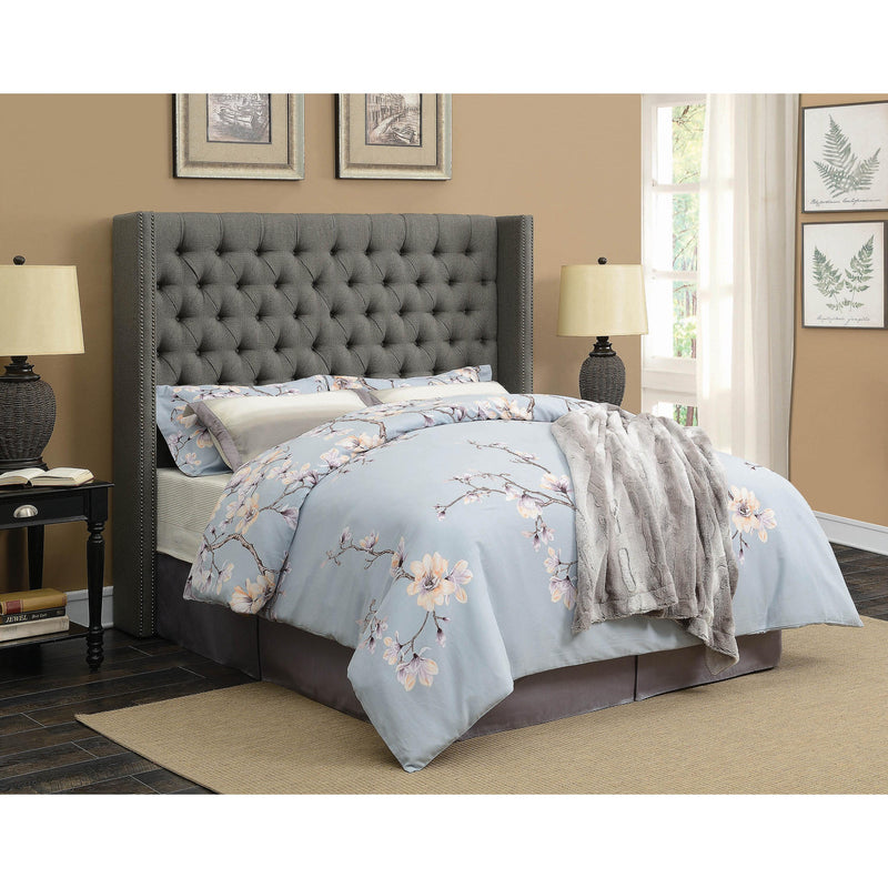 Coaster Furniture Bancroft 301405KE Upholstered Eastern King Wingback Bed - Grey IMAGE 7