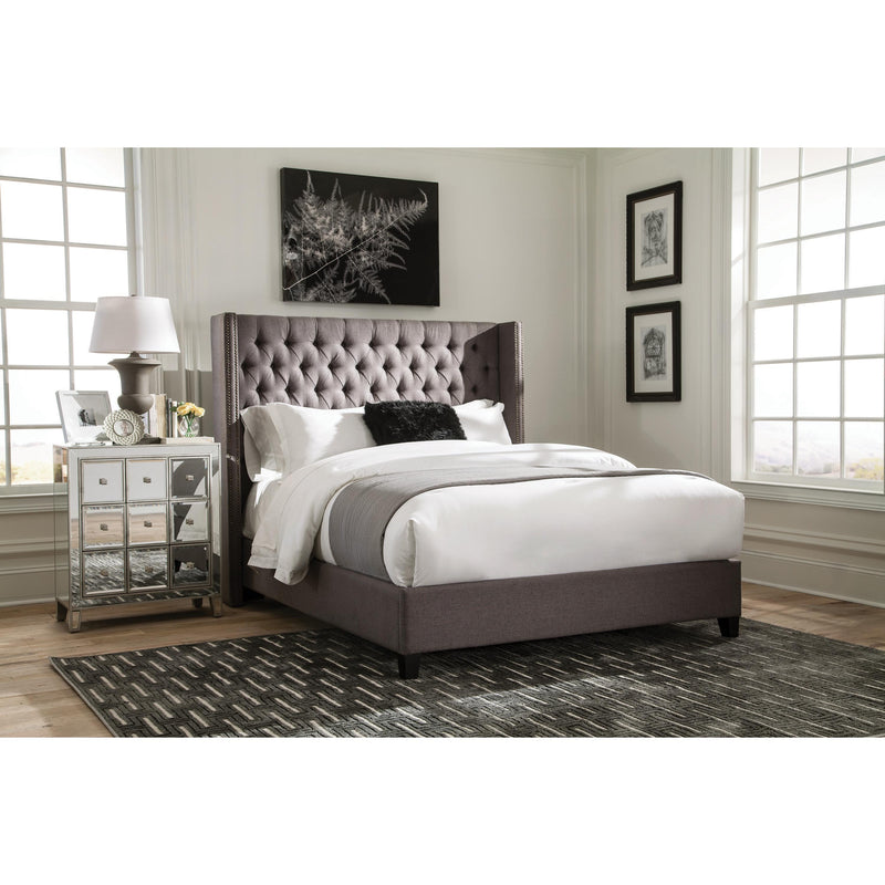 Coaster Furniture Bancroft 301405KE Upholstered Eastern King Wingback Bed - Grey IMAGE 8