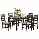 Homelegance Blair 5709 7 pc Dinette Set - Brown IMAGE 1