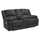 Signature Design by Ashley Draycoll 7650496 Double Reclining Power Loveseat with Console IMAGE 1