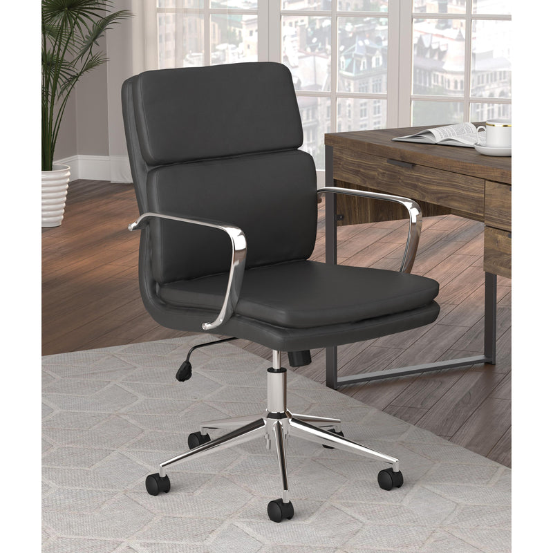Coaster Furniture Ximena 801765 Upholstered Adjustable Mid Back Office Chair - Black IMAGE 7