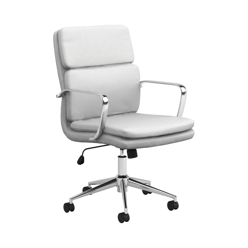 Coaster Furniture Ximena 801767 Upholstered Adjustable Mid Back Office Chair - White IMAGE 1