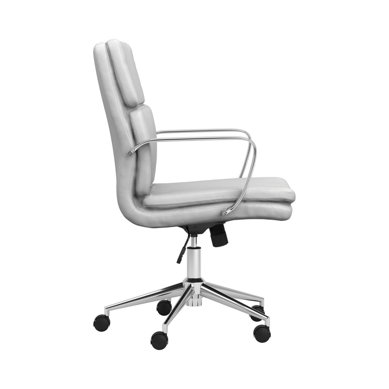 Coaster Furniture Ximena 801767 Upholstered Adjustable Mid Back Office Chair - White IMAGE 5
