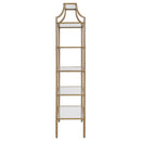 Coaster Furniture Serena 804393 70-inch 5-shelf Glass Bookshelf - Gold IMAGE 8