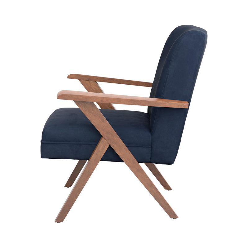 Coaster Furniture Cheryl 905415 Upholstered Wood Arm Accent Chair - Dark Blue IMAGE 3