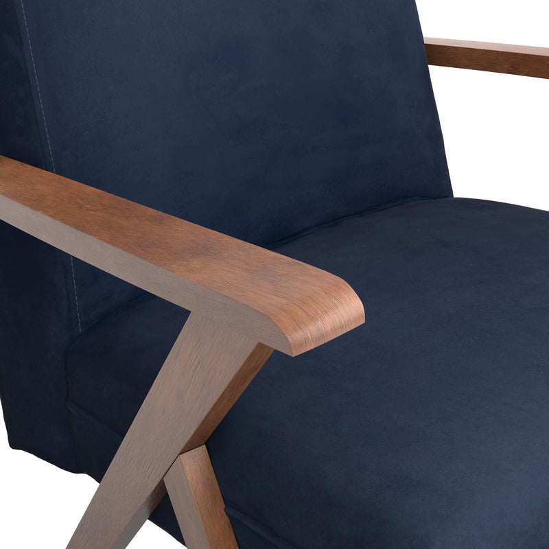 Coaster Furniture Cheryl 905415 Upholstered Wood Arm Accent Chair - Dark Blue IMAGE 7