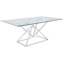 Coaster Furniture Beaufort 109451 Rectangular 71-inch Glass Top Dining Table - Chrome IMAGE 1