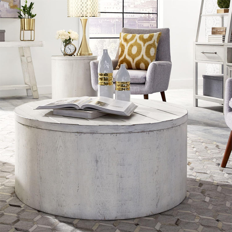  Liberty Furniture Industries Inc. Modern Farmhouse 406W-OT1021 Drum End Table IMAGE 6