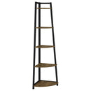 Coaster Furniture Jacksonville 805497 63-inch 5-shelf Bookshelf - Black and Aged Walnut IMAGE 1