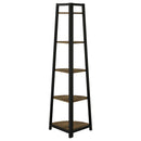 Coaster Furniture Jacksonville 805497 63-inch 5-shelf Bookshelf - Black and Aged Walnut IMAGE 5