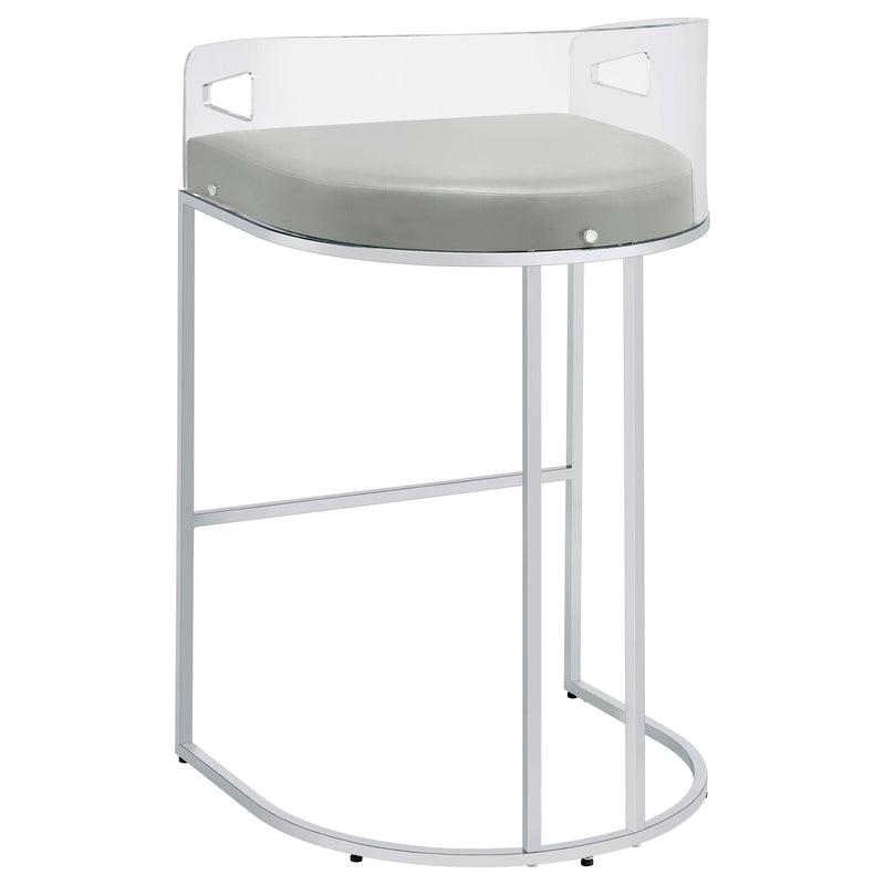 Coaster Furniture Thermosolis 183406 Clear Acrylic Bar Chair - Chrome IMAGE 5