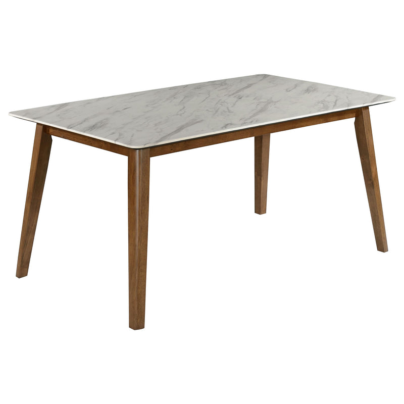 Coaster Furniture Everett 192761 Rectangular 63-inch Faux Marble Dining Table - White IMAGE 1