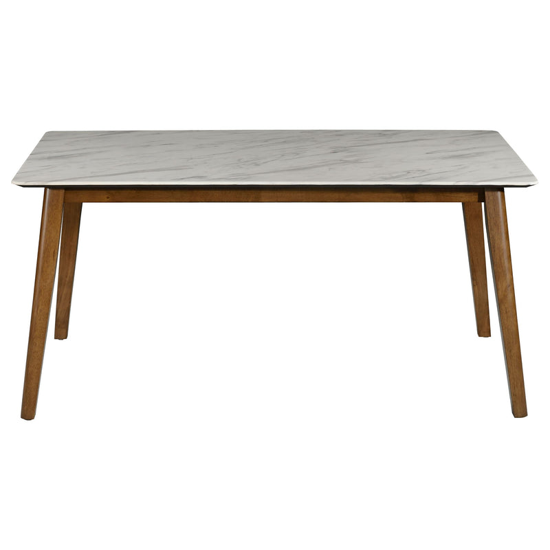 Coaster Furniture Everett 192761 Rectangular 63-inch Faux Marble Dining Table - White IMAGE 2