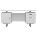  Coaster Furniture Lawtey 803521 60-inch 2-Drawer Computer Desk - White High Gloss IMAGE 4