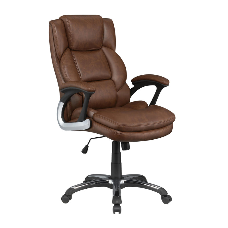 Coaster Furniture Nerris 881184 Upholstered Adjustable Home Office Desk Chair - Brown IMAGE 1