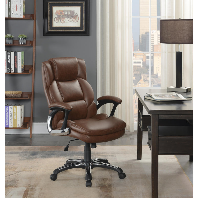 Coaster Furniture Nerris 881184 Upholstered Adjustable Home Office Desk Chair - Brown IMAGE 7