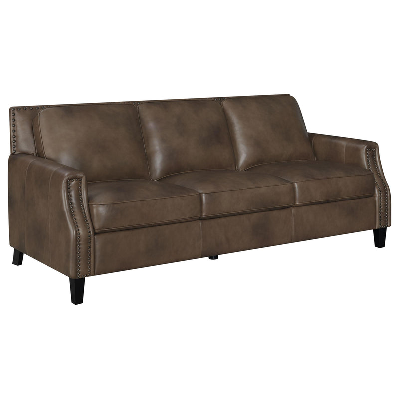 Coaster Furniture Leaton 509441 Upholstered Recessed Arm Sofa - Brown Sugar IMAGE 1