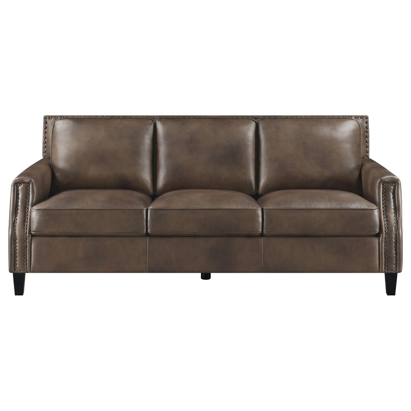Coaster Furniture Leaton 509441 Upholstered Recessed Arm Sofa - Brown Sugar IMAGE 2