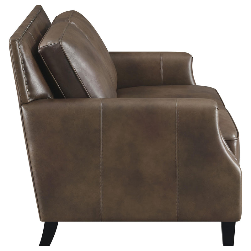 Coaster Furniture Leaton 509442 Upholstered Recessed Arm Loveseat - Brown Sugar IMAGE 7