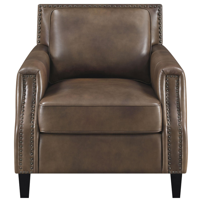 Coaster Furniture Leaton 509443 Upholstered Recessed Arm Accent Chair - Brown Sugar IMAGE 2