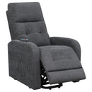 Coaster Furniture Howie 609403P Upholstered Power Lift Massage Chair - Charcoal IMAGE 2