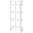 Coaster Furniture Ember 803402 68-inch 4-shelf Bookshelf - White High Gloss and Chrome IMAGE 3