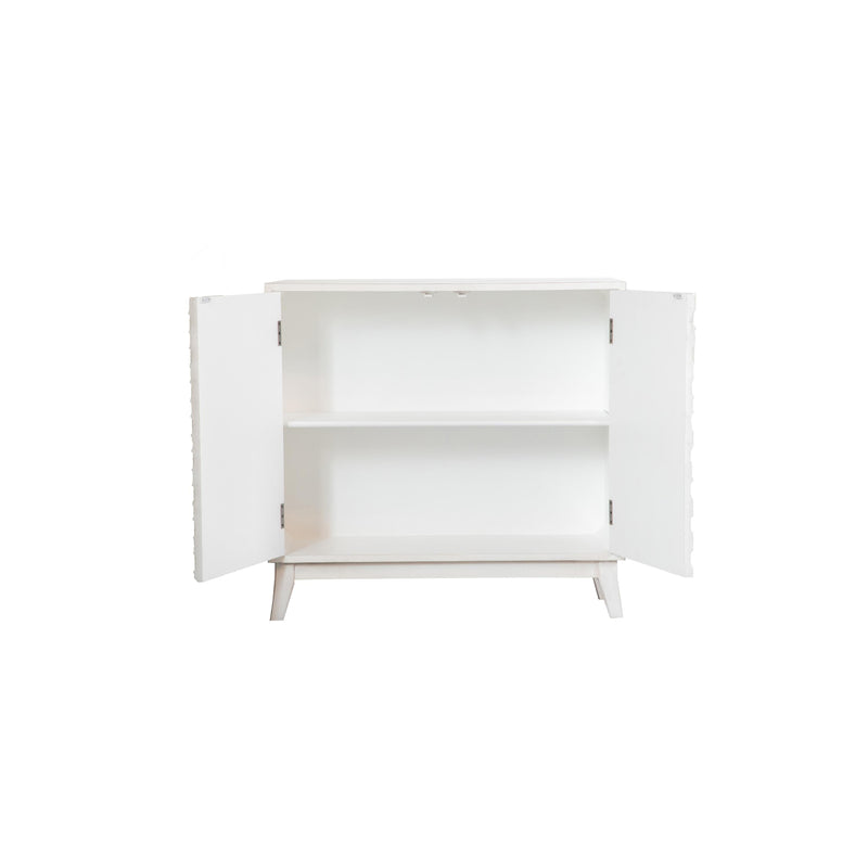 Coaster Furniture Gambon 953401 2-door Wood Honeycomb Pattern Accent Cabinet - White IMAGE 2