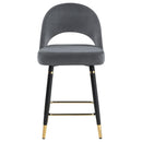 Coaster Furniture Lindsey 192549 Velvet Upholstered Counter Chair - Grey IMAGE 2