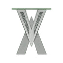 Coaster Furniture Taffeta 723447 Glass Top Mirrored Acrylic End Table - Silver IMAGE 2