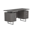  Coaster Furniture Lawtey 800521 60-inch 2-Drawer Office Computer Desk - Weathered Grey IMAGE 1